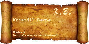 Kristó Barna névjegykártya